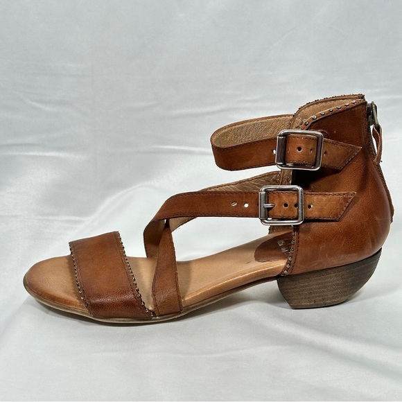 Miz Mooz Cosmo Wide Leather Studded Comfort Sandals Boho Artisan EU 38 Cognac - Picture 5 of 16